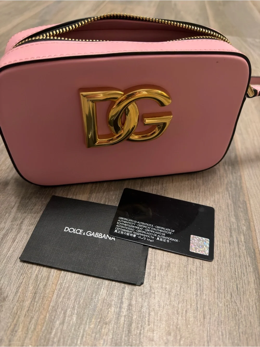 Dolce And Gabbana Pink Leather Camera Bag